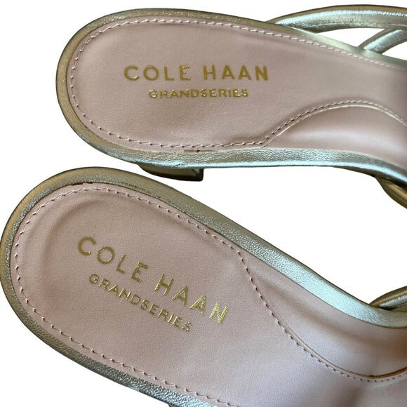 Cole Haan Adella Flare Heel Mul Sz 7.5 B Designer Leather Formal Elegant - Picture 2 of 10